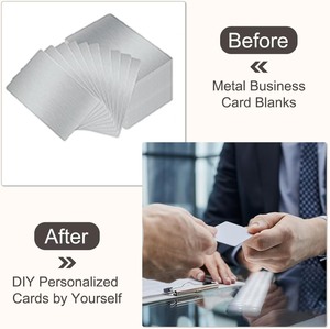 0.5mm Thick <b>Blank</b> Stainless Steel Card Double Side Brushed Film Covered Laser Engraving Metal Nameplate - Product Image 4