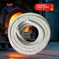 Cordon en fibre céramique LKT en gros, 1260C 1430C, produits en fibre céramique tissée haute alumine résistants à la chaleur