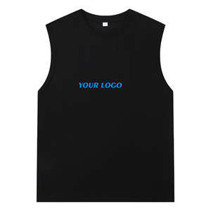 Canotta Nera Senza Maniche da <span class=keywords><strong>Uomo</strong></span> con Logo Personalizzato, Maglietta da Palestra per Allenamento Muscolare, Gilet Fitness - Product Image 1