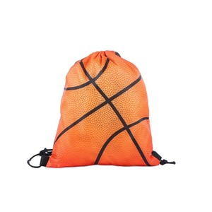Children's Basketball <b>Drawstring</b> <b>Backpack</b> Orange Sport Bag For Outdoor Activities Unisex Convenient Design - Product Image 5