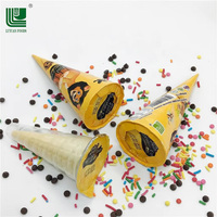 En gros, personnalisé, Luyuan, cornets de chocolat au lait en forme de cône, saveur chocolat, en forme de coupelle, chocolats de riz croustillant solides