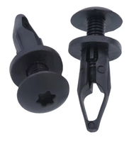 Clips de fixation universels en plastique noir pour voiture, type rivet à vis, pour garnitures de carrosserie, pare-chocs, ailes et panneaux intérieurs