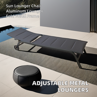 Chaise longue extérieure en métal réglable à cinq positions chaise longue en acier côté piscine salon meubles d'hôtel conception de vente par correspondance