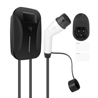 Nouvelle station de recharge pour véhicules électriques intelligente, type 2, 32A, 7KW, chargeur mural, réglage du courant, écran LCD, couleur noire, indice de protection IP67