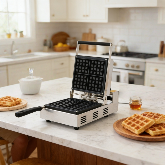 Belgian Waffle Maker, Commercial Electric square Waffle Maker with Non-stick Baking Tray, Restaurant Use.