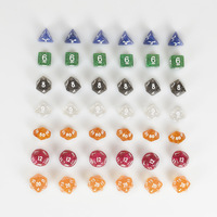 Jeu de dés polyédriques en résine haute compatibilité, 7 pièces, texture scintillante, thème Dragon et Donjon, coins arrondis pour jeux de rôle sur table