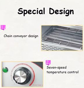 Grille-pain électrique à convoyeur en acier inoxydable pour restaurant, hôtel, sandwich, petit burger - Product Image 3