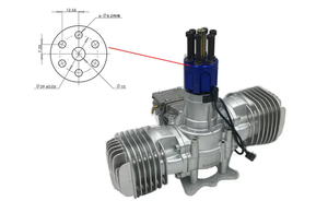 Motor de Gasolina Original DLE130 para Drones, 130CC, Dos Cilindros, Dos Tiempos, Refrigerado por Aire, Arranque Manual, Origen China, 3.4kg - Product Image 4