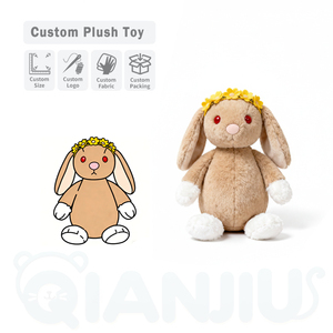 Özel yumuşak Bunny peluş bebek pamuk dolgu yastık oyuncak çocuk karikatür Custom Made hayvan paskalya tavşanı Plushie bebek - Product Image 2