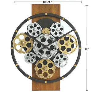 El diseñador diseña y personaliza Relojes de pared de lujo Reloj de pared de engranaje giratorio mecánico retro industrial