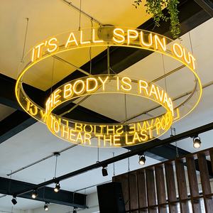 免费设计 12V 单色亚克力圆形 LED 霓虹灯天花板标志 RGB 圆形亚克力霓虹灯用于商店装饰 - Product Image 6