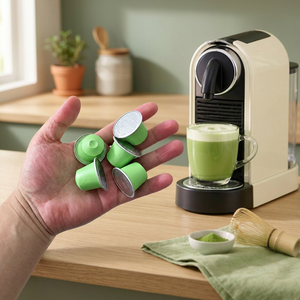Capsules de thé vert matcha de qualité supérieure, qualité cérémoniale, compatibles Nespresso, marque privée et prix de gros - Product Image 1