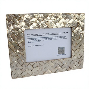 Marco de Fotos Rectangular Hecho a Mano con Incrustaciones de Capiz Resistente al Deslustre, Base de Concha Natural para Decoración del Hogar, Regalos y Venta al por Mayor - Product Image 1