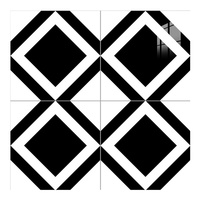 Carreaux de sol en porcelaine mosaïque noir et blanc 800x800mm, finition brillante, résistants à l'usure, design minimaliste moderne pour restaurants intérieurs