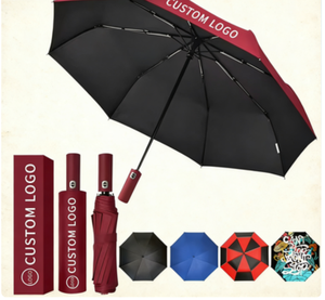 Sombrillas Portable Travel <b>Foldable</b> Compact Custom Logo Paraguas Auto 3 Folding <b>Umbrella</b> Automatic <b>Umbrella</b> with Logo Printing - Product Image 5