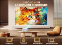 Proyector 4K con Licencia de Netflix y 386 Aplicaciones, Enfoque Automático con IA, WiFi y BT, Corrección Trapezoidal Automática, Videoproyector de Cine con Zoom del 50%