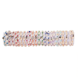 Bracelets à breloques Z Acero Shell, 24 pièces, multicolores, style bohème, bijoux unisexes, accessoire cadeau - Product Image 1