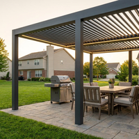 Pergola en aluminium, cuisine extérieure, station de préparation, barbecue intégré, pavillon imperméable, fête dans la cour, gazebo, balcon