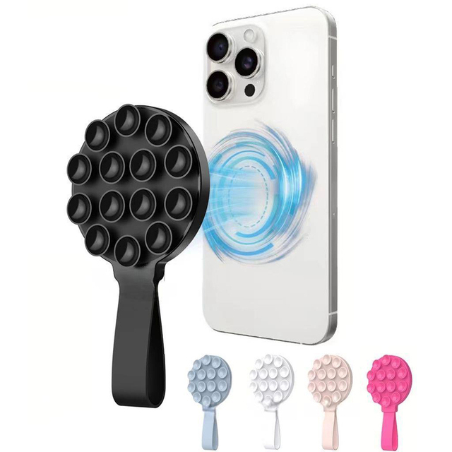 Magnetic Phone Case Adhesive Mount Phone Grip Accessory Silicone Suction Cup Portable Hands-Free Desk Magnet Phone Holder Stand