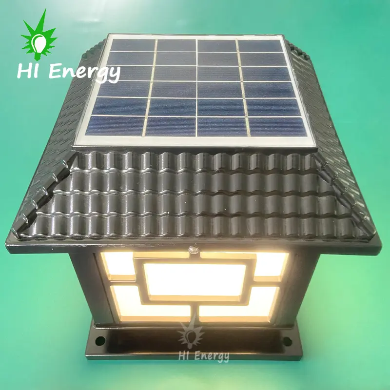 HiEnergy led güneş sütun far güneş enerjili ayağı lambası çin tarzı güneş sütun ışığı açık