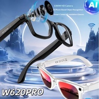 Lunettes Intelligentes IA W620 Pro Améliorées pour l'Internationalisation, 13MP, Assistant Vocal, Traduction, Capture Photo, Enregistrement Vidéo, 270mAh