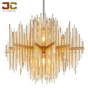 JC LIGHTING – lampe suspendue en or moderne, lustre à tige en verre de cristal, éclairage pour pièce de luxe