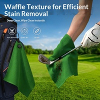 Serviette de golf en microfibre gaufrée à séchage rapide avec fixation magnétique auto-agrippante, cadeau pour club, logo personnalisable