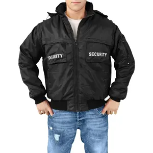 Wholesale Mens Latest design black security guard winter jacket