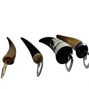 Ouvre-bouteille rustique de haute qualité en corne de buffle polie naturelle, style animal, étanche, pour bière et soda, pour cuisine - Product Image 1