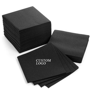 1Ply Wedding Luxurious Disposable <strong>Customized</strong> Printed Cocktail Disposable Black Tissue Paper <strong>Napkins</strong> Wedding - Product Image 1