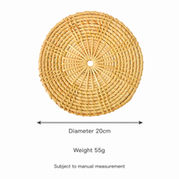 Sous-plat rond tissé à la main, dessous de plat naturel, tapis de table de cuisine, vente en gros OEM, dessous de plat tissé