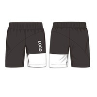 Shorts de sport pour hommes avec logo personnalisé, blocs de couleur, taille élastique avec cordon de serrage, séchage rapide, avec poche pour la gym et la course à pied