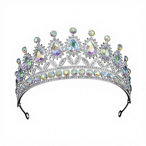 Couronne de mariée transfrontalière, style européen et américain, grand diadème de reine, accessoires de cheveux en cristal pour mariage et anniversaire - Product Image 2