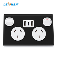 Prise murale australienne double avec ports USB, homologuée SAA, sortie 5V 3.6A, simple/double pôle, 240V 10A