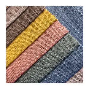 Textile de maison pfp lin polyester tissu Pone côté lin aspect oreiller tissu tissu d'ameublement fin lin canapé échantillon Off