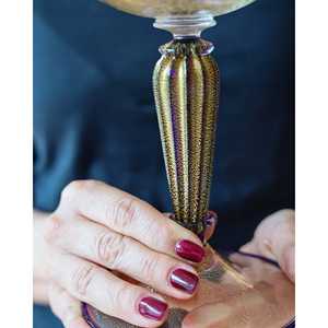 Vase à fleurs en bois soufflé à la main Bennyudine Gabbiani, design moderne avec or pur et bulles, pour mariage - Product Image 4