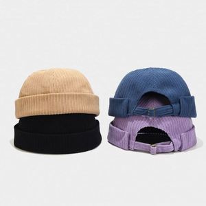 Nouveau bonnet marin en velours côtelé uni pour hommes et femmes, simple, sans bord, style pêcheur, promotionnel, cadeau - Product Image 2