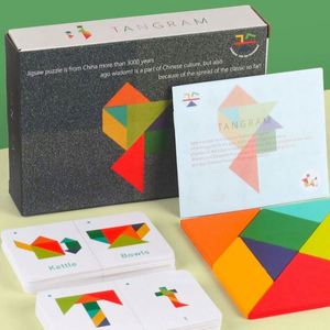 Juguetes de Bloques de Estimulación Cerebral, Rompecabezas Creativos con Formas y Patrones, Bloques de Viaje Tangram para Niños y Niñas - Product Image 1