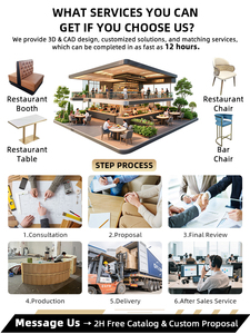 Chaise de restaurant intérieure de luxe personnalisée avec dossier en rotin, banquette ronde, table et chaises pour restaurant intérieur - Product Image 4