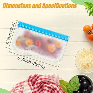 Huamaohengchun Lot de 10 sacs de conservation alimentaire réutilisables en silicone, étanches, compatibles lave-vaisselle, sacs de congélation réutilisables pour contenants alimentaires - Product Image 2