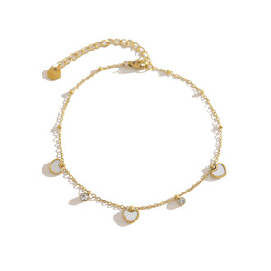 New 18K vàng mạ thép không gỉ Vòng đeo tay cho phụ nữ mẹ của trái tim ngọc trai không phai thời trang Zircon đồ trang sức quà tặng cho phụ nữ - Product Image 1