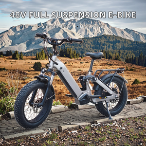 Vélo de montagne électrique 48V 20 pouces avec frein à disque hydraulique, suspension intégrale, moteur arrière 500W, batterie intégré<span class=keywords><strong>e</strong></span> - Product Image 2