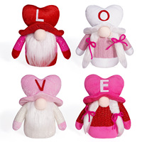LOVE Gnomes Valentinstag Plüsch-Dekorationen mit Herz-Hut, Festliche Tischdekoration für Zuhause, Romantisches Geschenk für Paare