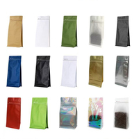 Sachet d'emballage Mylar refermable de qualité alimentaire avec valve, pochette Ziplock autoportante pour café, sachet à fond plat