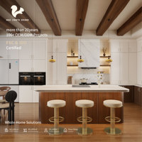 Meubles de cuisine modulaires en contreplaqué/MDF Aige Melamine, design moderne et écologique, fermeture douce, ensemble de cuisine sur mesure