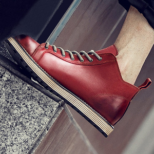 Men's Genuine Leather Work <b>Boots</b> High Top Casual <b>Boots</b> - Product Image 6