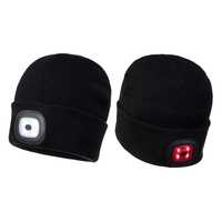 Bonnet LED en tricot acrylique, double éclairage avant blanc arrière rouge, pour course en extérieur, cyclisme, hiver, chaleur, unisexe, personnalisable OEM ODM