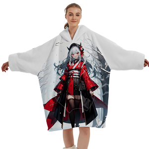 Biểu Tượng Tùy Chỉnh Sang Trọng Flannel Quá Khổ Áo Mùa Đông Mặc Anime Sherpa Chăn Với Dệt Kỹ Thuật Logo In - Product Image 3