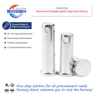 GB882 Zinc Plated T Head Clevis Pins Flat Head Iron Straight 14mm Head Diameter M4-M30