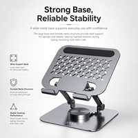 Support pliable en métal pour ordinateur portable et tablette, bords arrondis, normes CE RoHS, 17x14x8cm, moule privé pour divertissement familial et appareils de bureau